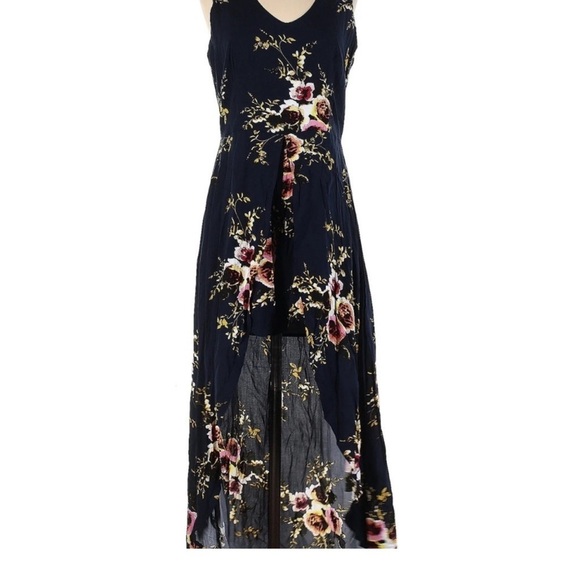 Orange and Pink Sleeveless High Low Sundress for Cocktail - Picture 7 of 8